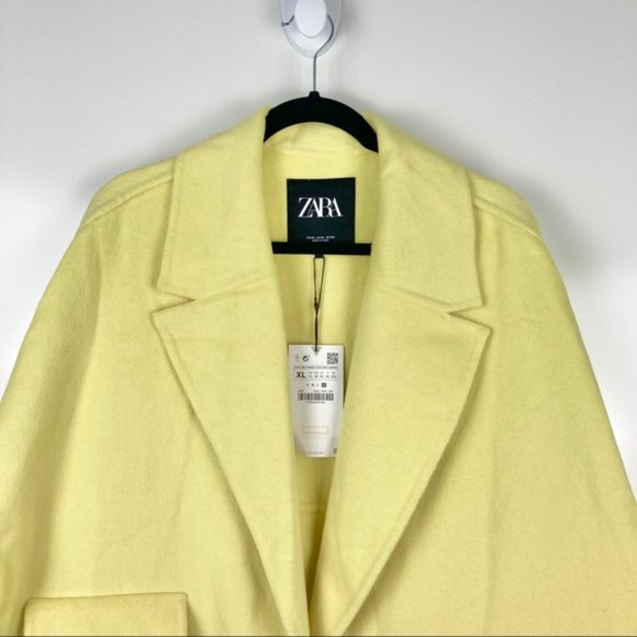 NWT Zara Wool Blend Oversized Lapel Collar Coat - Picture 6 of 12